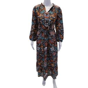 J. Mclaughlin Silk Floral Midi Dress, L NEW BUTTONS